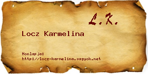 Locz Karmelina névjegykártya